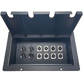 ProCraft Recessed Jumbo Stage Pocket Box 2 DUP 8 XLR Female 4 Hole Lid | Made in the USA with AC duplex power, solder style connectors and customizable channel configuration.