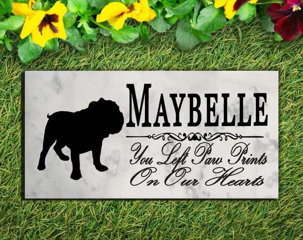 Broad Bay Bulldog Dog Memorial Personalized Stone Marker Gift Custom Garden Marker Memory Sign Outdoor Grave Headstone