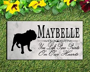 Broad Bay Bulldog Dog Memorial Personalized Stone Marker Gift Custom Garden Marker Memory Sign Outdoor Grave Headstone