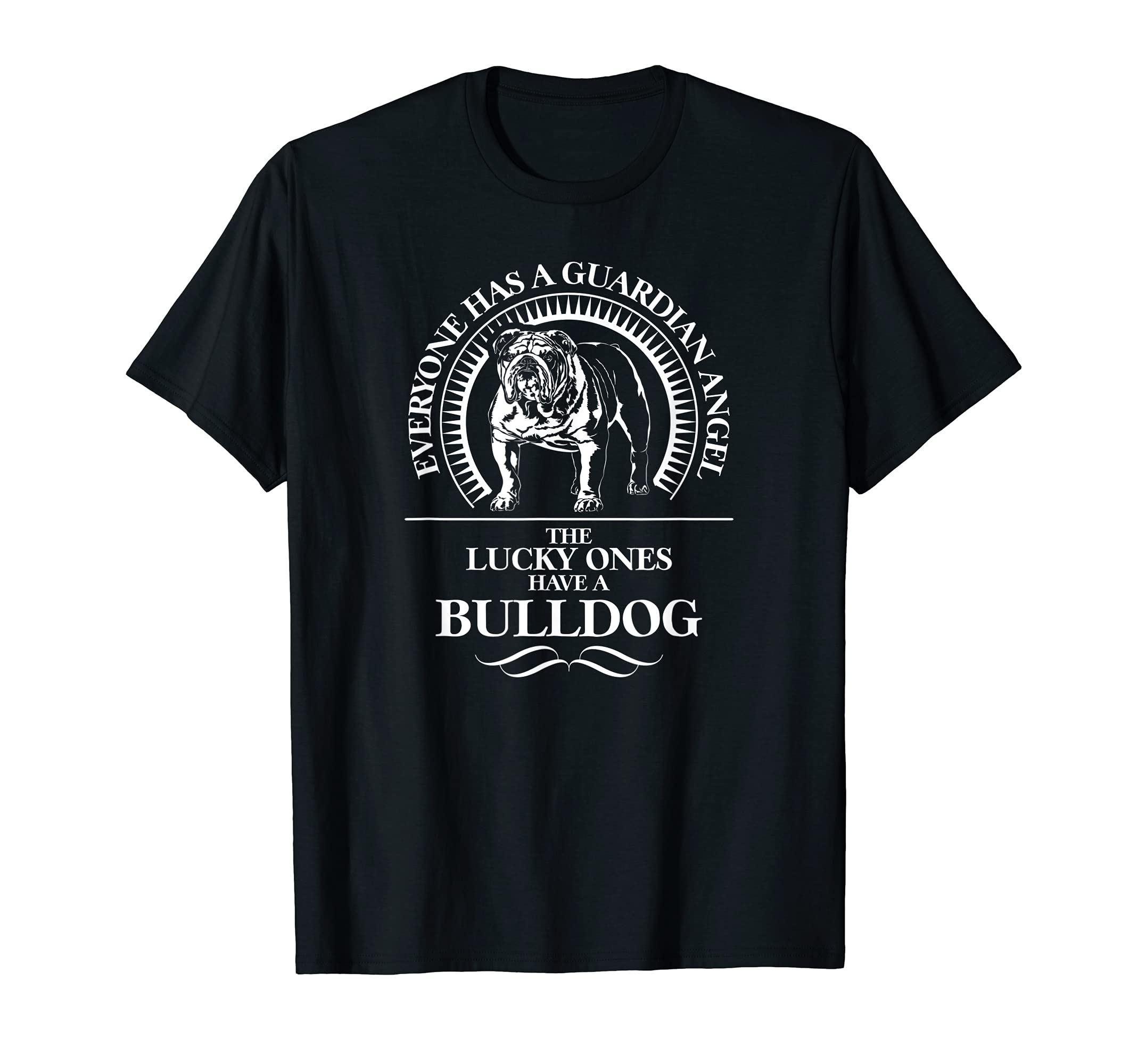 Proud English Bulldog Guardian Angel dog saying dog T-Shirt