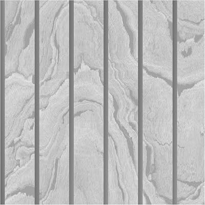 Muriva Woodgrain Panel Wallpaper Silver Grey 3D Effect