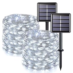 JMEXSUSS White Solar String Lights Outdoor