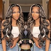 Recomtic Highlight Glueless Wigs Human Hair Pre Plucked Pre Cut 5x5 HD Lace Closure Wigs Honey Blonde Body Wave Lace Front Wigs Human Hair Wear and Go for Women 180% Density 24Inch