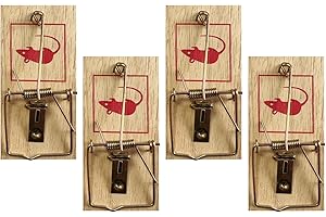 4Pcs Wooden Mouse Snap Traps,Wide Pedal Rat Trap for Kitchens,Warehouses,and Garages,Wooden Snap Traps for Home Kitchen Garde