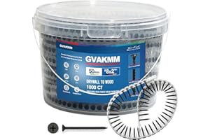 GVAKMM #6×2 inch Drywall to Wood Collated Screw – 1000 Count,Collated Black Wood,Drywall,Sheetrock Screw