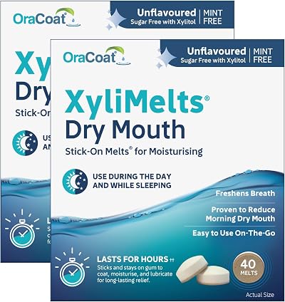XyliMelts Dry Mouth Relief Discs Unflavoured 80 Count – Overnight Moisture