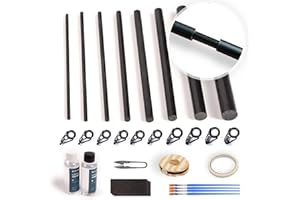 OJYDOIIIY Fishing Rod Repair Kit Complete,Full Supplies with Glue for Freshwater & Saltwater Broken Fishing Pole Repair with Carbon Fiber Sticks,Rod Building Epoxy Finish