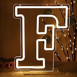 ATTNEON Letter F Neon Sign,Letter Lights 26