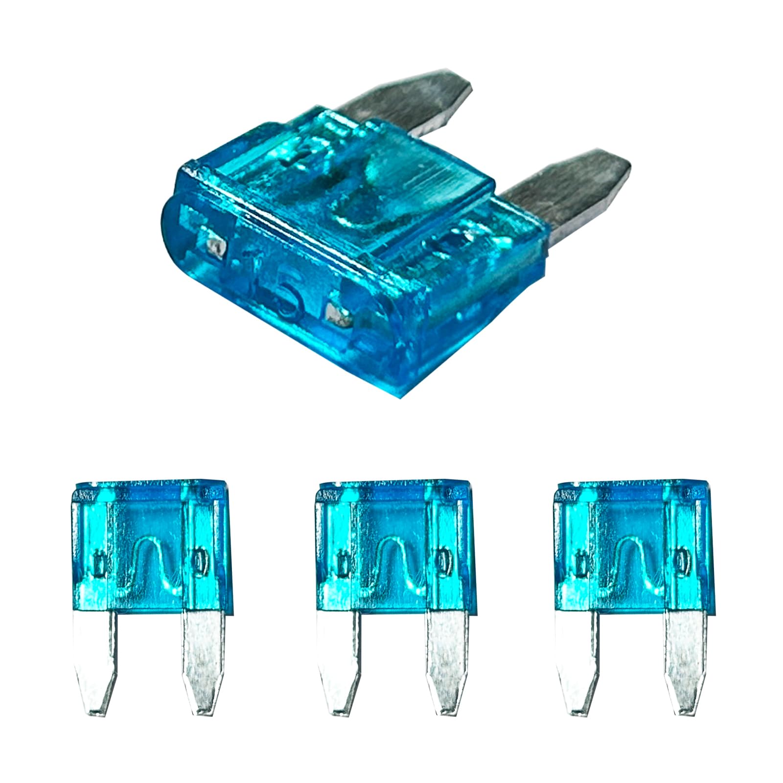 10 Pcs 15A Blade Fuse Flat Fuses（Blue）