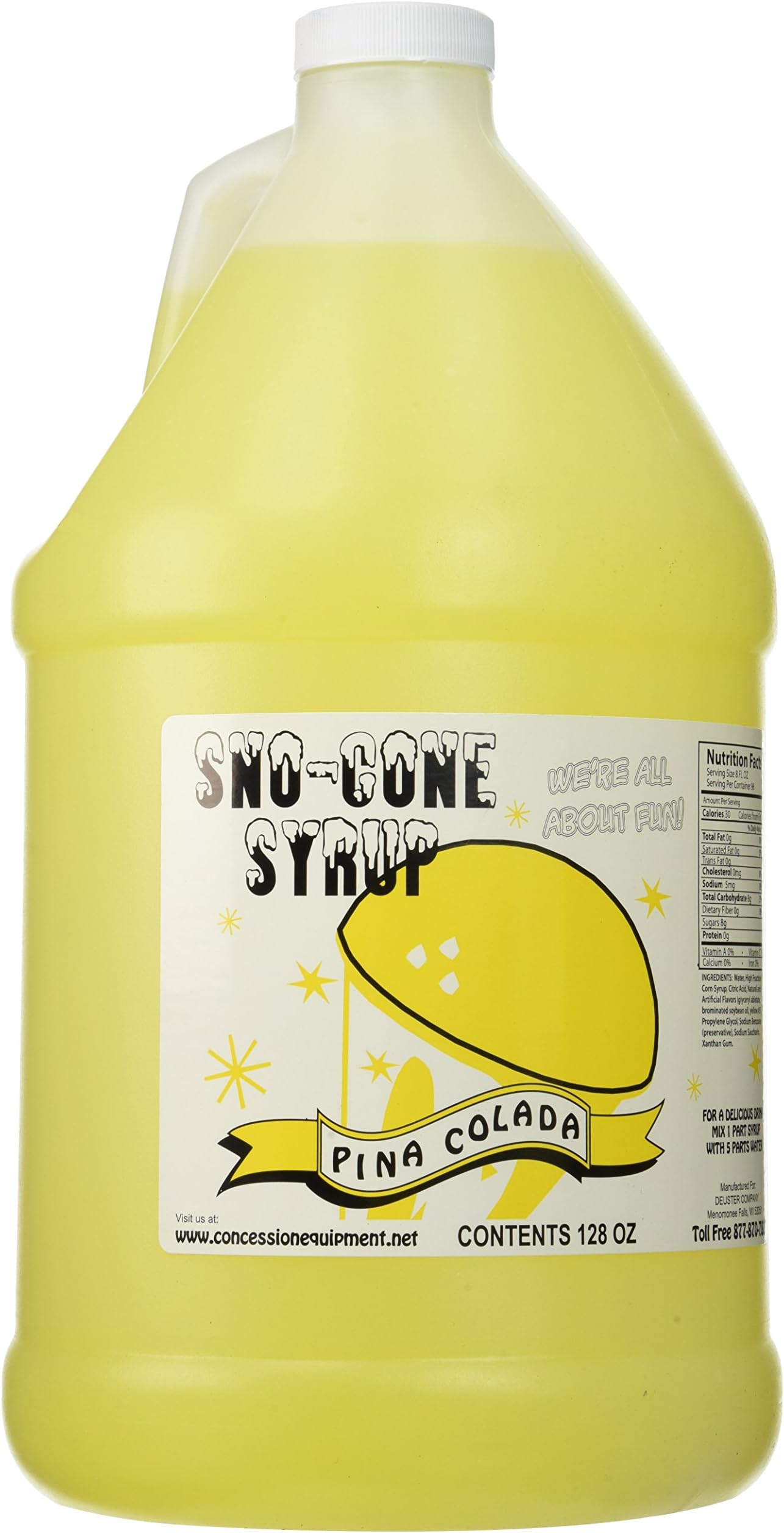 Concession Express Snow Cone Syrup 1 Gallon (Pina Colada)