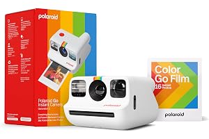 Polaroid Go Generation 2 - Mini Instant Camera + Film Bundle (16 Photos Included) - White (6282) | Polaroid Go Gen 2 Camera Plus Color Go Film, USB-C Cable, Wrist Strap, Guides, (16 Photos Included)