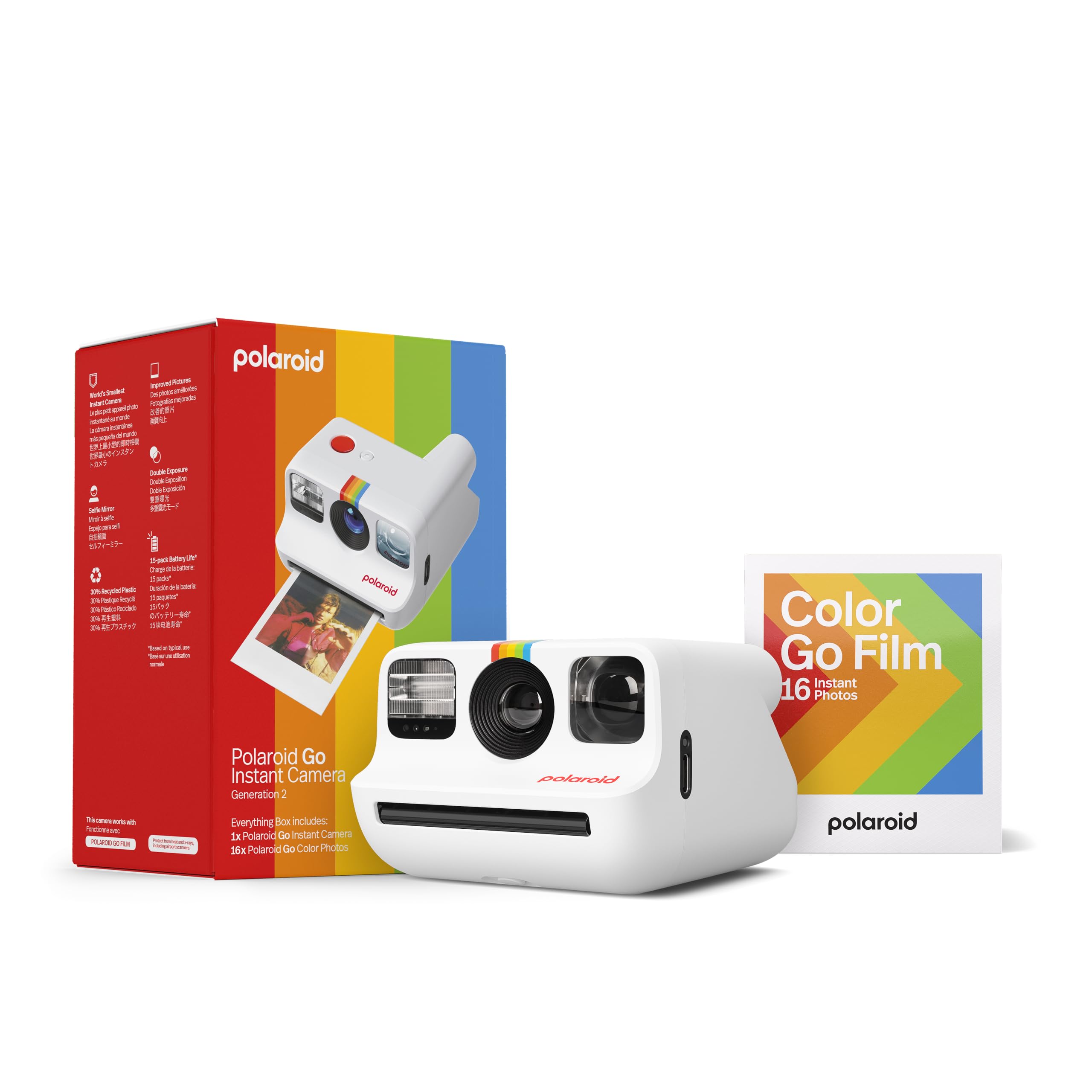 Photo 1 of ***PARTS ONLY*** Polaroid Go Generation 2 - Mini Instant Camera + Film Bundle (16 Photos Included) - White (6282)