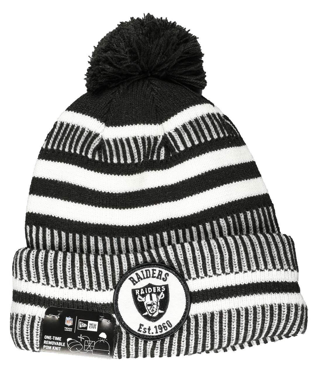 New Era NFL OAKLAND RAIDERS Authentic 2019 Sideline Home Black Sport Bobble Knit