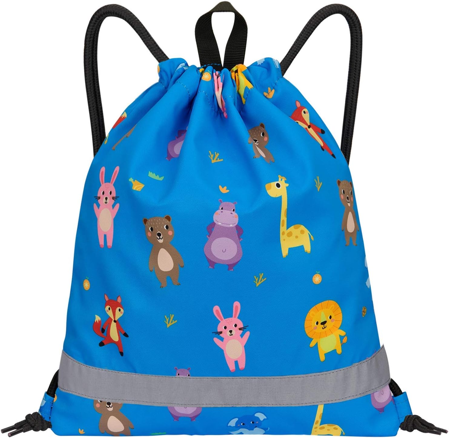 LIVACASA Kids Drawstring Bag WaterRepellent with Reflective Stripe