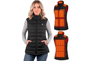 XINSONYUELL Womens Heated Vest with Battery Pack Included 16000mAh 7.4V, Electric Winter Warm Heating Vests 15 Heating Zones