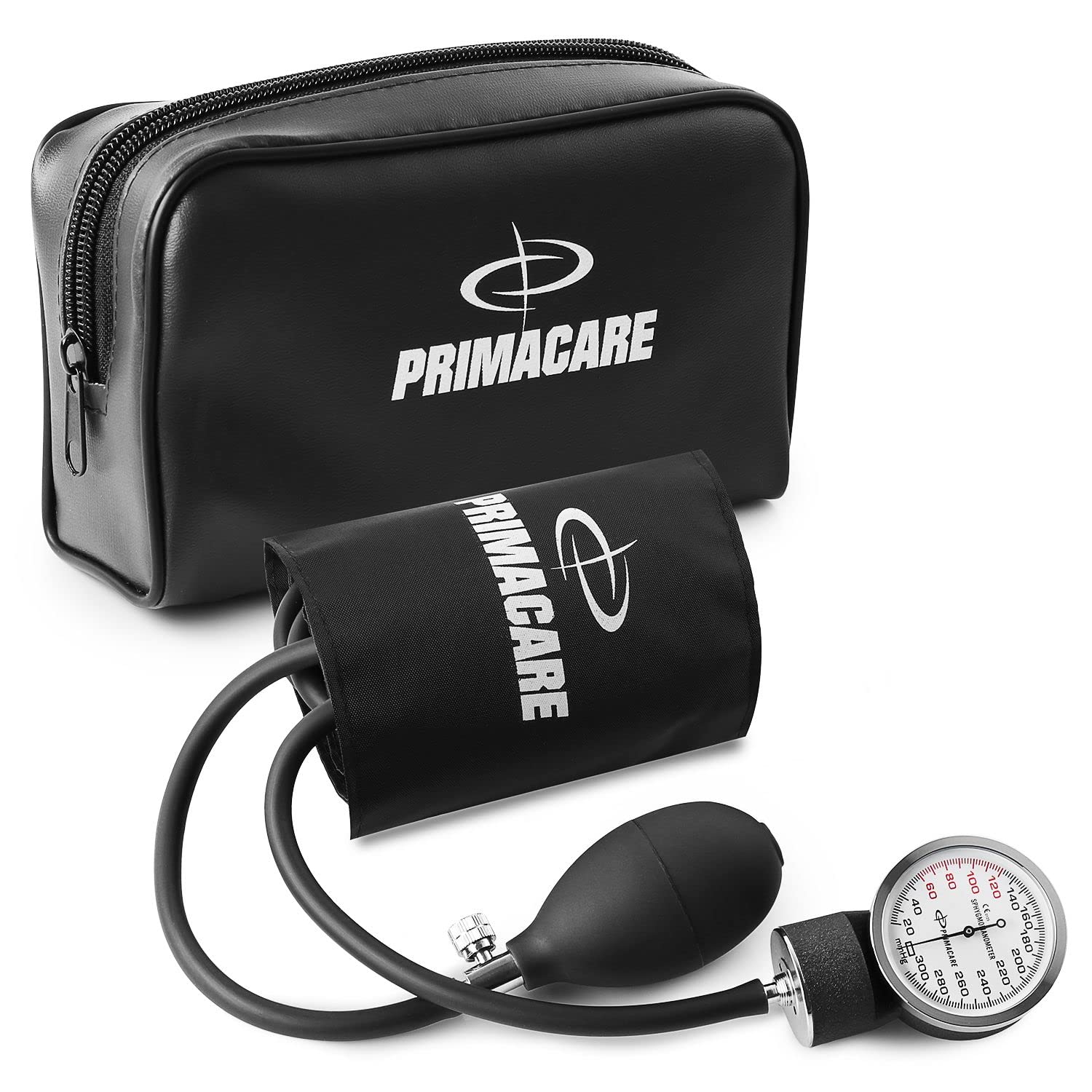 Primacare DS-9191 Aneroid Sphygmomanometer Manual Blood Pressure Monitor Kit, Pediatric Size BP Cuff with Latex Free Inflation System, Waterproof and Portable Nylon Carry Case, Black
