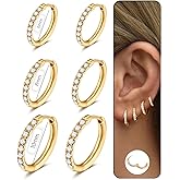 Small Hoop Earrings for Women Men,316L Surgical Steel Hinge Huggie Hoop Earrings fit Cartilage Helix Tragus Sung Conch 1st Lobe Hole Earlobe Lightweight Hypoallergenic Earrings