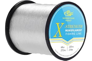 SF Monofilament Fishing Line with Spool Strong Mono Nylon Leader Line 8/10/12/15/20/25/30/40/50/60LB Clear/Green Fishing Wire