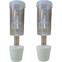 2 Piece Simple Airlock Homebrew Air Lock With Cap include #6 Rubber Stopper Beer Fermentation Wine Making Twin Bubble…
