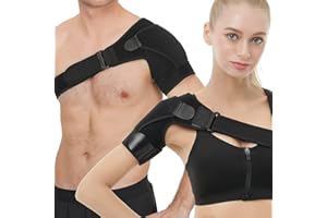 BOISEA Shoulder Brace for Men and Women for Torn Rotator Cuff,Arm Sling Shoulder Immobilizer,Shoulders Compression Sleeve and Support For Pain Relief,Adjustable,Suitable for Both Left and Right Arms (1, Black)