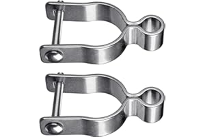 Insaga 304 Stainless Steel Gate Hinge for Chain Link Fence - 2 Pack Female Hinge Fit 2-3/8" Post/Pipe (5/8" Pin) with Bolts/Nuts Included - Heavy Duty Fence Hinges for Farm,Cattle,Residential Gates