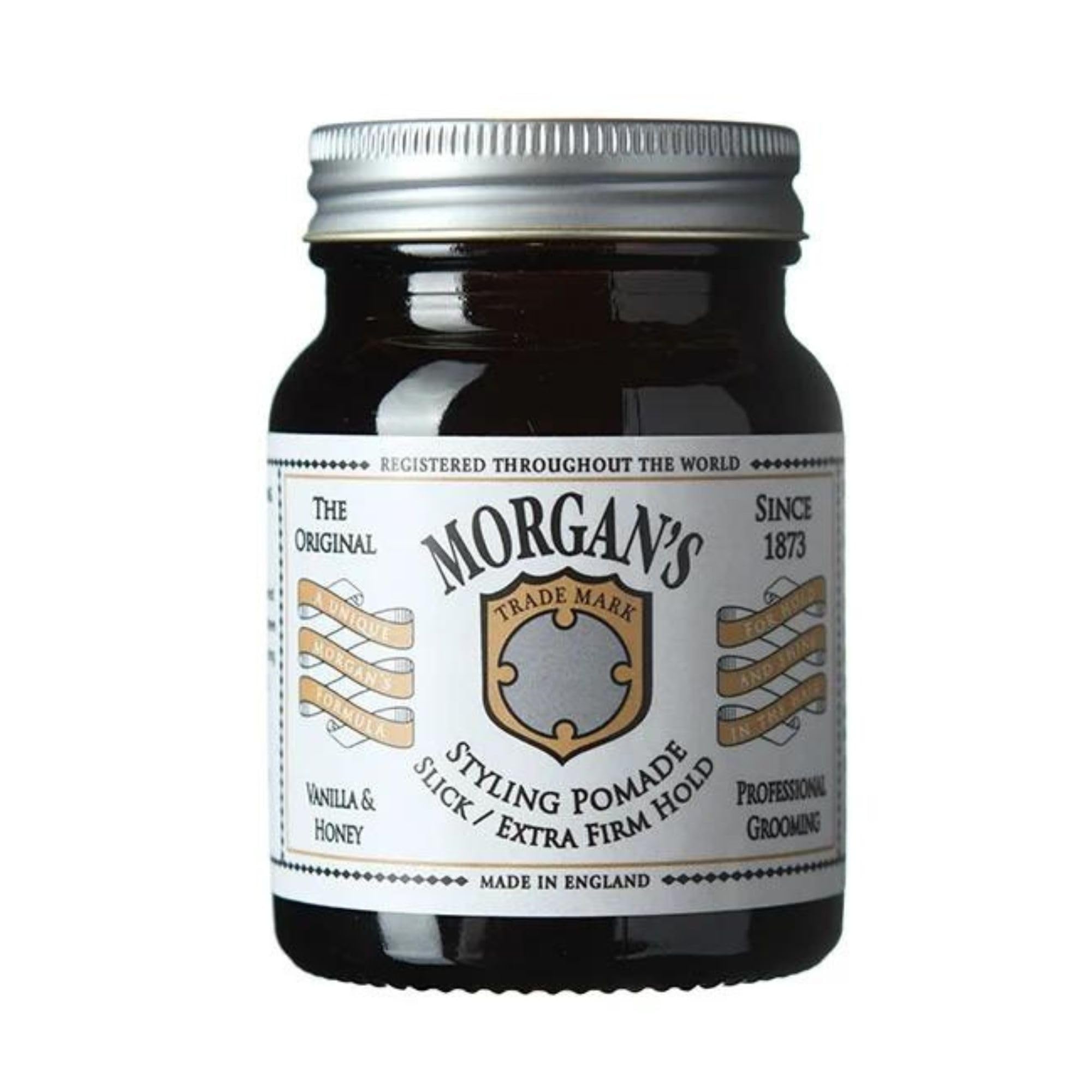 Morgan's Pomade Hair Styling Pomade for Slick Looks, High Shine and Extra Strong Hold, Suitable for Thick, Unruly Hair, Vanilla & Honey Scent 100g