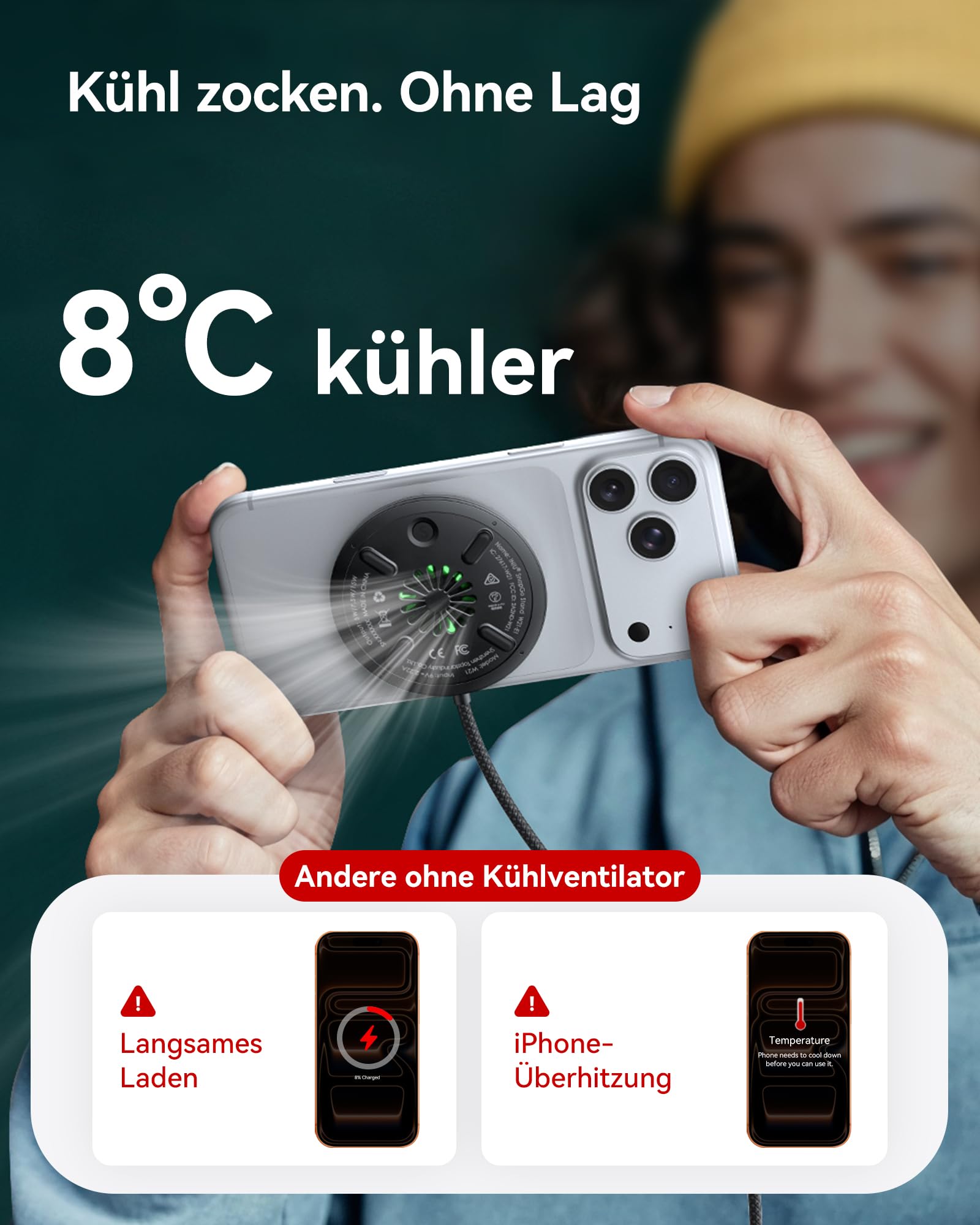 INIU Mag-Safe Ladegerät, 15W Qi2-Zertifiziertes Wireless Charger Induktive iPhone Ladestation mit LED, Kabelloses Ladepad für iPhone 17 16 15 14 13 12 Pro Max AirPods 4 3 Pro 2 (mit 20W USB C Adapter) 3