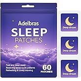 Adelbras Sleep Patches for Adults, 60 Patches | Upgraded All-Natural Formula | Fast-Acting Melatonin & Valerian | Promotes De