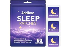 Adelbras Sleep Patches for Adults, 60 Patches | Upgraded All-Natural Formula | Fast-Acting Melatonin & Valerian | Promotes De