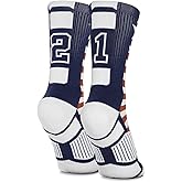 ChalkTalkSPORTS Custom Team Number Socks | Athletic Performance Socks | USA | Choose Your Number