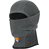 LANLFY FR Face Mask for Men CAT2 Fleece Welding Balaclava Hood Accessories Flame Resistant Neck Covering Head Protector Gear Grey