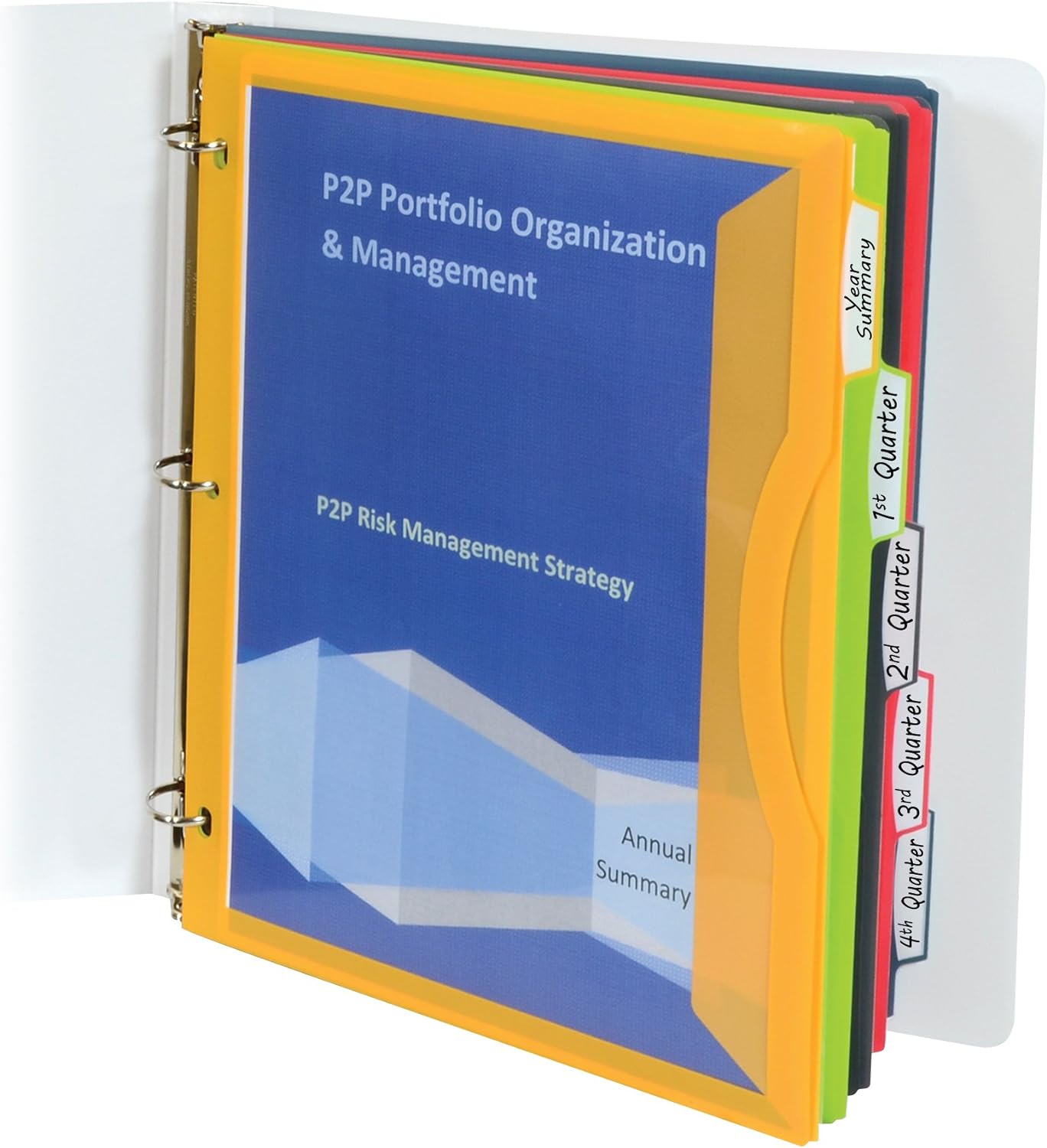 C-Line 5-Tab Binder Pockets with Write-On Index Tabs, Assorted Colors, 8.5 x 11 Inches, 5 Pockets per Set (06650) : Office Products