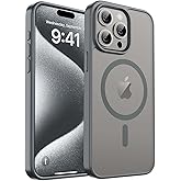 zapica Magnetic for iPhone 15 Pro Max Case, [Compatible with MagSafe] [Military Grade Drop Protection] Translucent Matte Shockproof Anti-Scratch Phone Case for Women and Men, Dark Gray