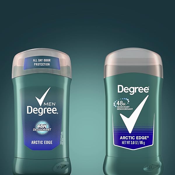 DEGREE MEN ORIGINAL ALUMINUM FREE DEODORANT FOR MEN, 48-HOUR ODOR PROTECTION, ARCTIC EDGE 3 OUNCE (PACK OF 6)
