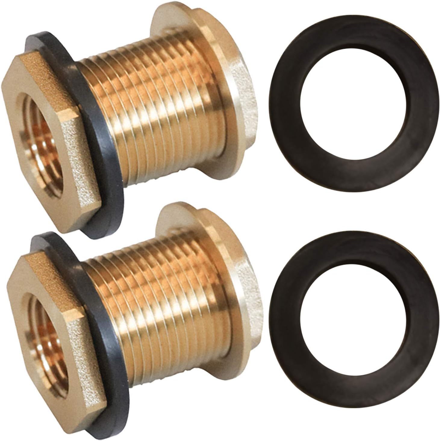 Hourleey Solid Brass Bulkhead Fitting, 1/2