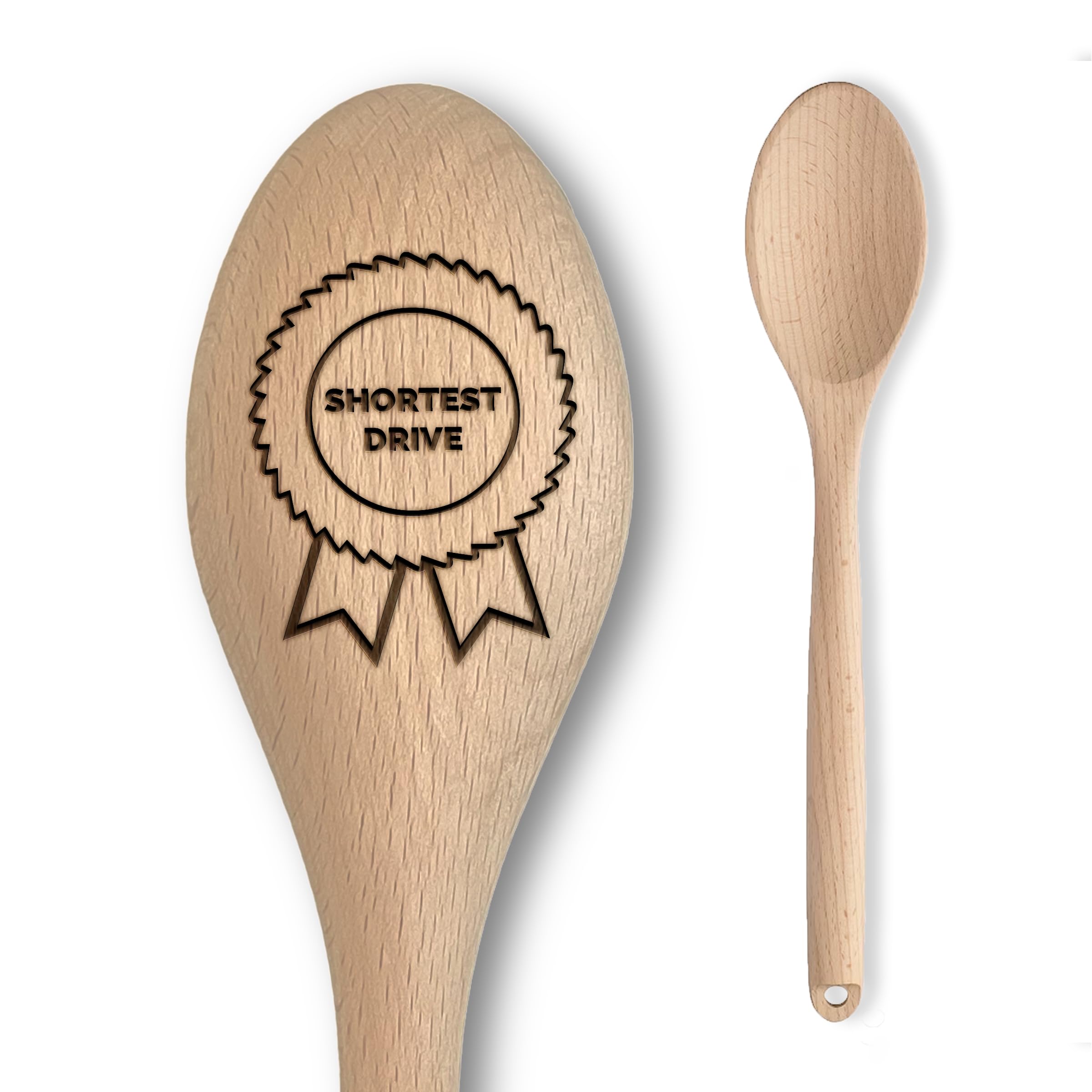 Novelty Golf Loser Trophy: Booby Prize Wooden Spoon with “Shortest Drive” Engraving - Perfect Funny Gag Gift for Golf Competitions and Tournaments (Shortest Drive)
