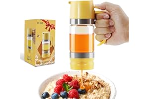 Aelga Glass Honey Dispenser No Drip - 9 OZ Honey Pot Honey Jar with Handle - Maple Syrup Dispenser