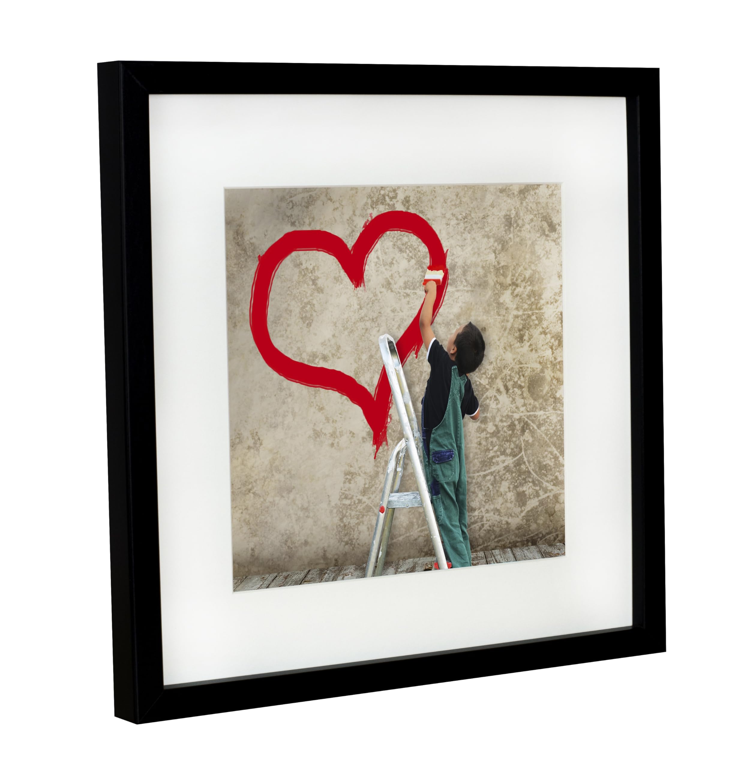 BD ART 11 x 11-Inch Square Picture Photo Frame with mount for 8 x 8-Inch photo, BLACK