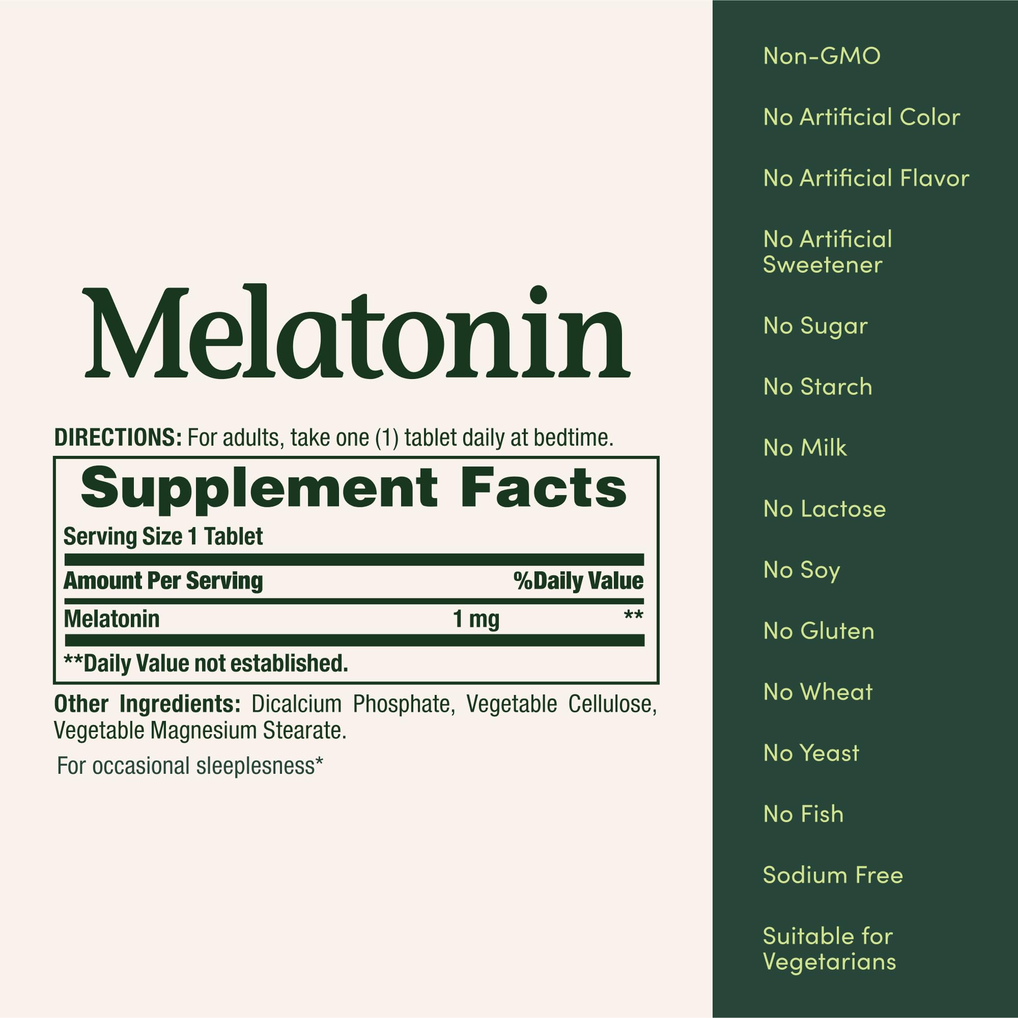 Nature's Bounty Melatonin, 100% Drug Free Sleep Aid, Promotes Relaxation and Sleep Health, 1mg, 180 Tablets