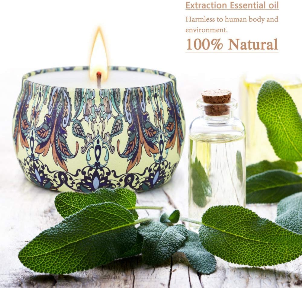 Scented Candles Gifts Sets,Aromatherapy Candles for Home Meditation Large Size 100% Soy Wax,Christmas Gifts Set for Women-4.4 OZ8Pack: Home Improvement