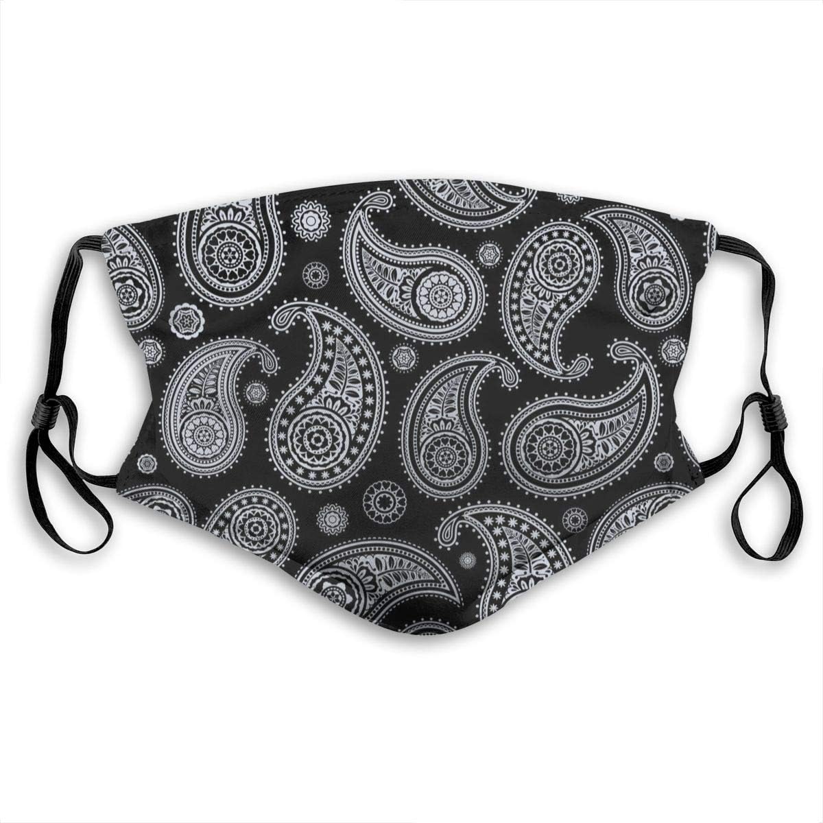 BLACK SP Bandana Paisley Washable and Reusable Mouth Mask with Replaceable Activated Carbon Filter Mask Warm Windproof Face Mask