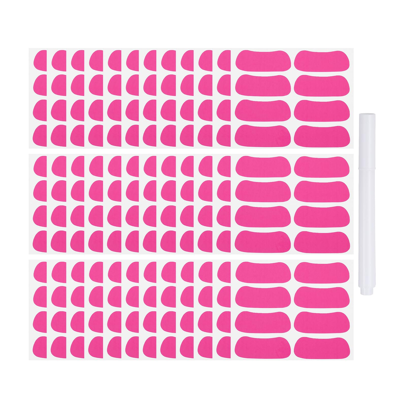 PATIKIL 144 Pairs Sports Eye Black Stickers, Under Eye Black Strips Football Face Stickers Breathable Eyeblack Sticker with 1 Pcs White Pencil for Baseball Fans on Game Day, Pink