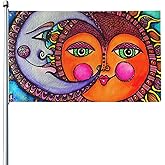 Outdoor Flags Sun and Moon Celestial Hippie Art Flags Garden flag Double Sided Yard Flags 3x5FT Spring Summer Holiday Garden Decor for Outside, Lawn, Porch, Balcony.