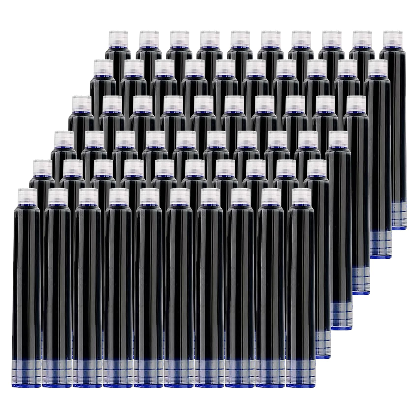 Zalantan Blue Ink Cartridge for Fountain Pen Ink Cartridge Refillable Business Writing Pens Disposable Ink Pen Refills 3.4 mm Bore Diamete Set of 60 Refill