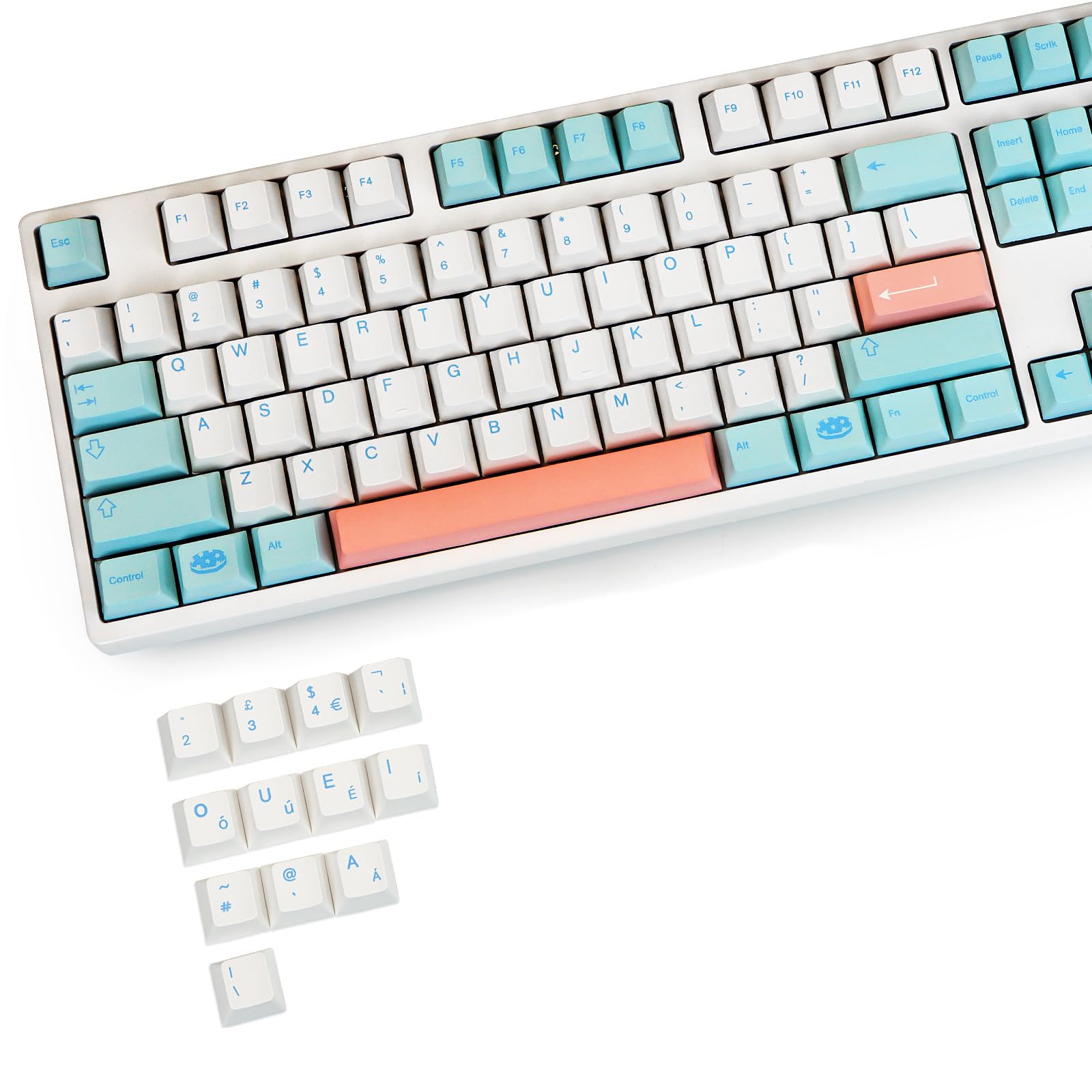 MOLGRIA Noel GMK Keycaps, PBT Cherry Profile Dye Sublimation Key Caps with UK, DE, IT, FR, ES Supplement Keycap for MX Switch ISO/ANSI Layout Mechanical Keyboards (UK+ISO)