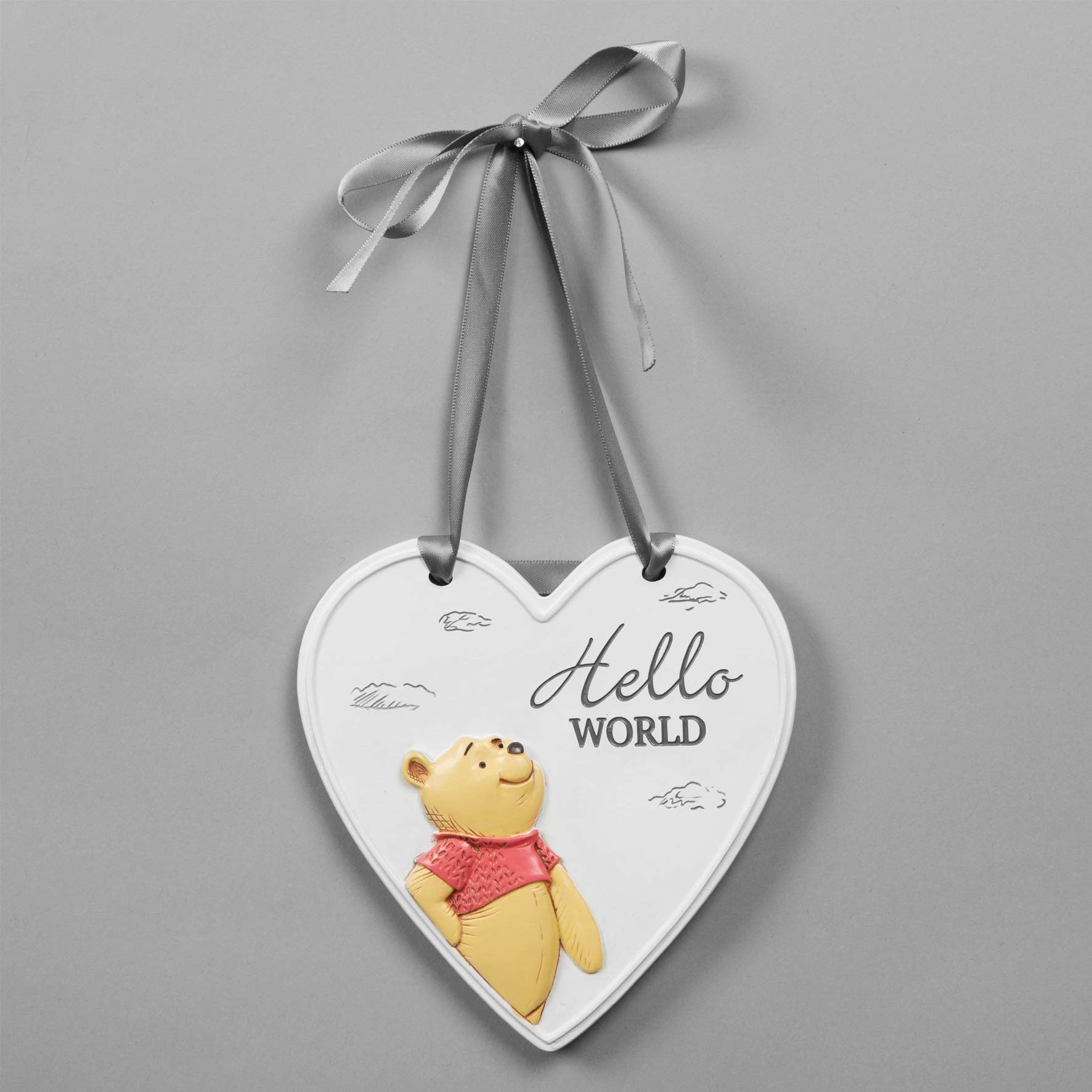 Disney Christopher Robin Heart Winnie Pooh Hello Hanging Plaque Baby Nursery