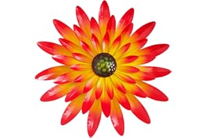 LITIALLY 12 Inch Metal Flower Wall Decor - Metal Outdoor Wall Art Sculpture for Indoor Outdoor - Wall Hanging Decor for Fence, Patio, Room…
