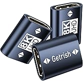 Getrish HDMI Coupler 8K, 3 Pack HDMI 2.1 Female to Female Adapter, 8K@60Hz / 4K@120Hz HDR HDMI Extender Connector for HDTV, R