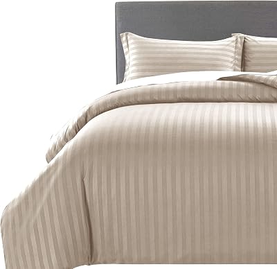 Moonlight20015 Super King Duvet Set Reversible Stripes Beige 260x220
