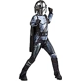STAR WARS The Mandalorian Official Youth Halloween Costume - Padded Jumpsuit with Gloves, Detachable Cape, Plastic Mask